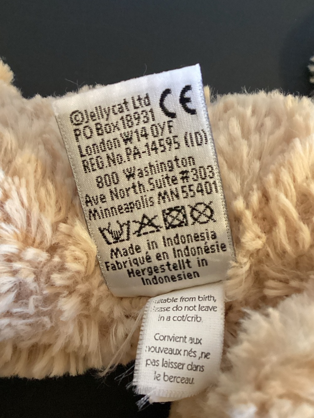 Jellycat Edward Cream Teddy Bear with Brown Accents 14 Inches Super Soft ! - Picture 5 of 6
